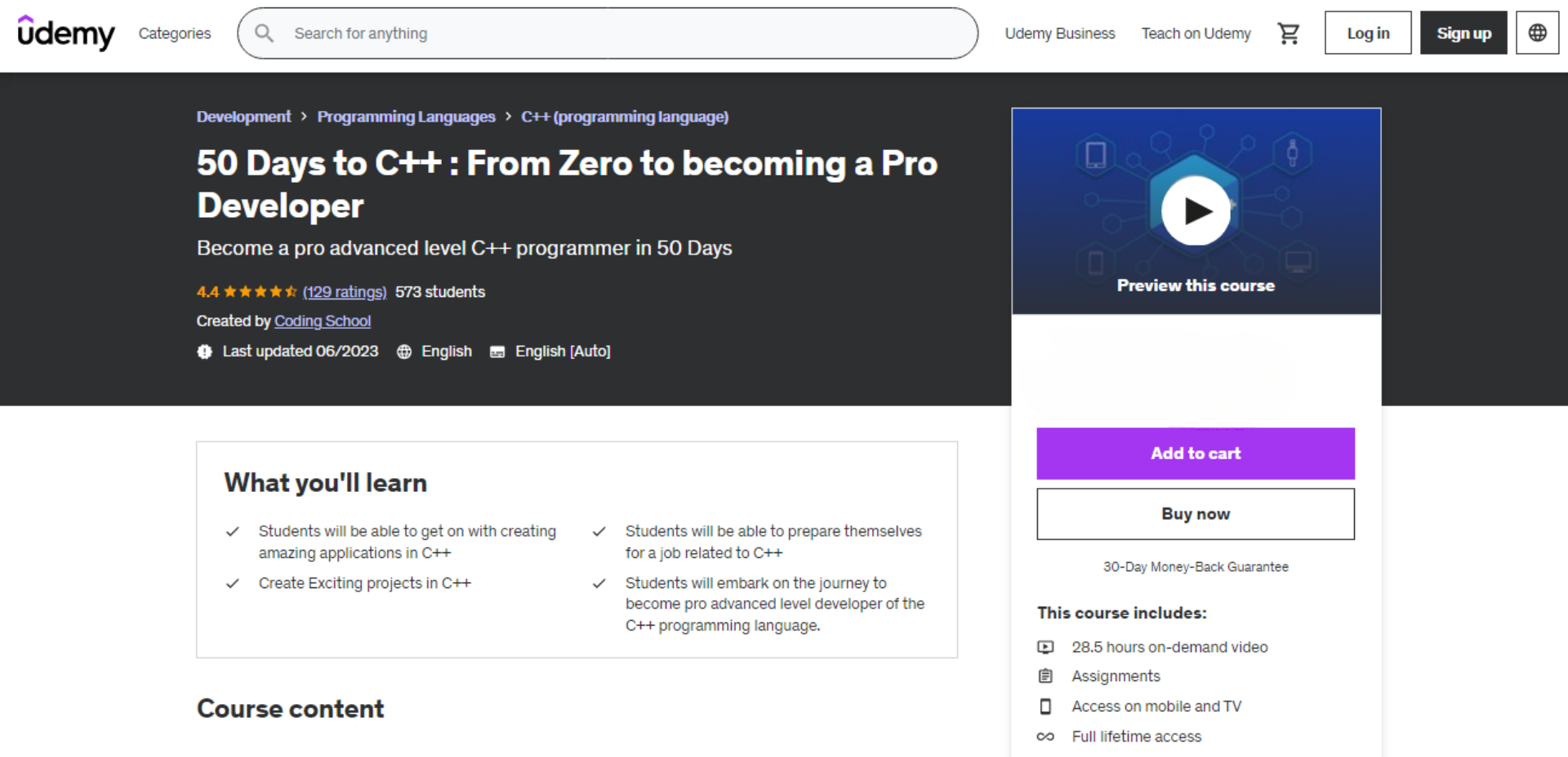 7 best & free C++ programming courses online by Udemy in 2024 [April]
